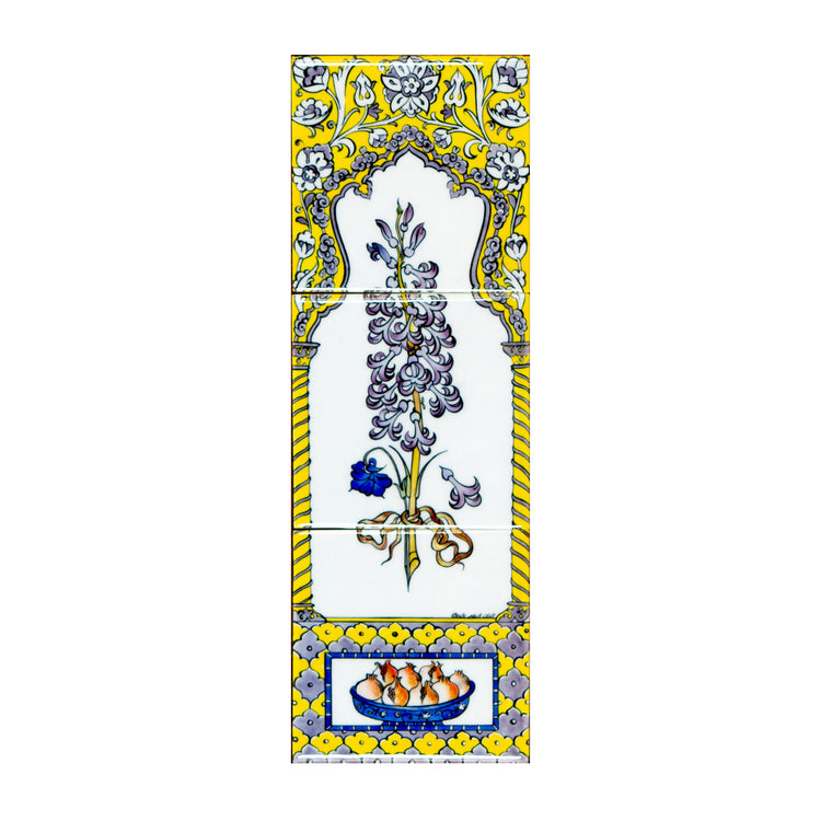 Ali Üsküdar Hyacinth Design İznik Tile Panel No:3