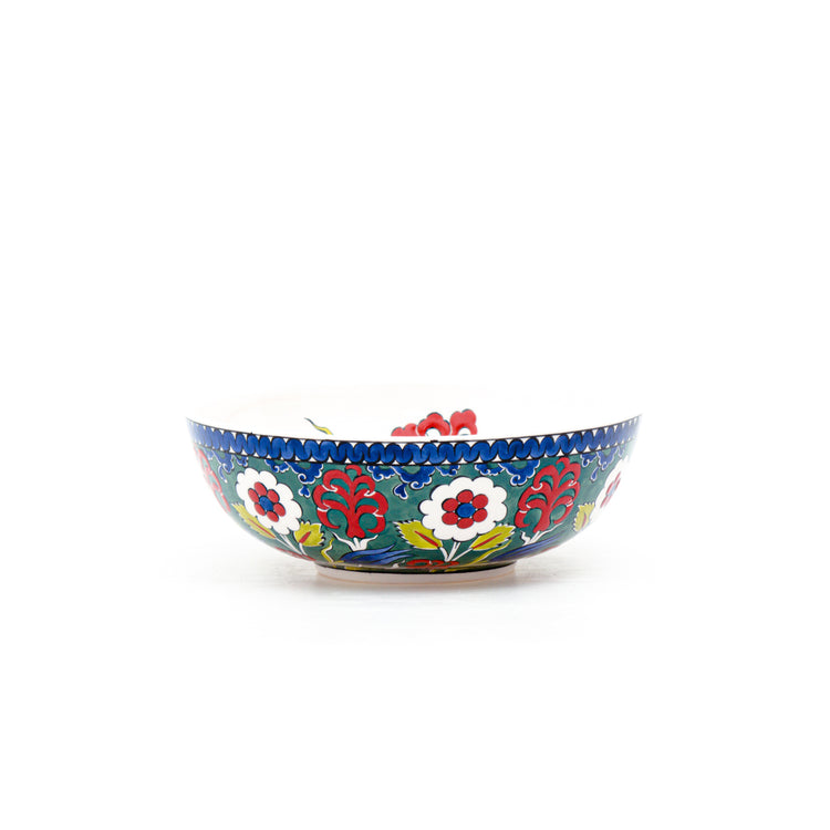 Red Lily and Blue Tulip Iznik Tile Bowl