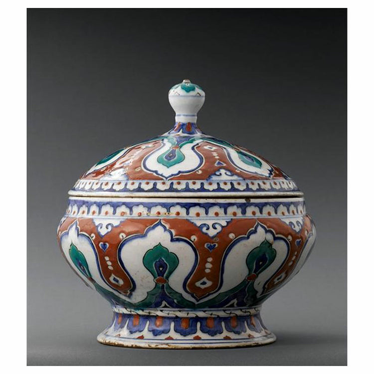 Louvre Museum Rumi Patterned Iznik Tile Covered Bowl