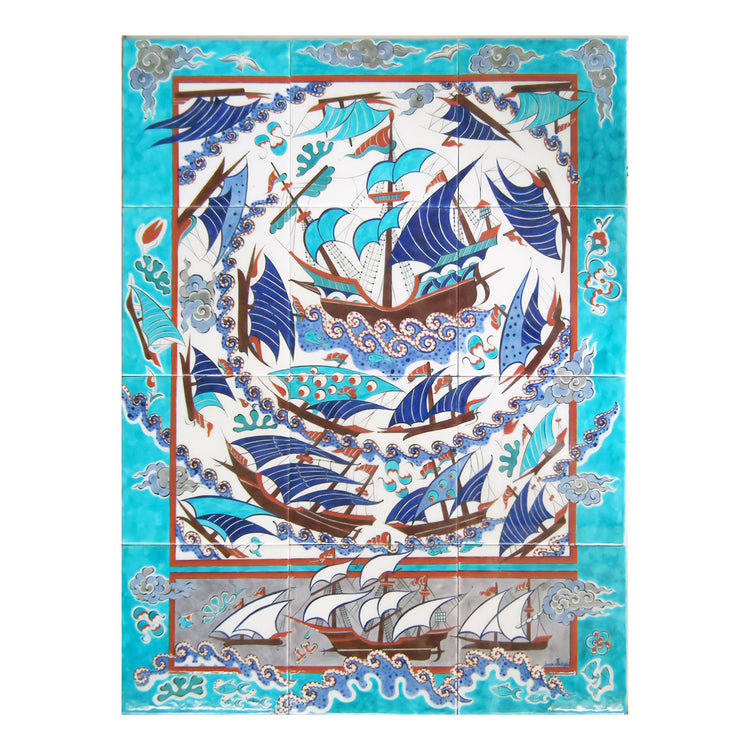 Ottoman Navy Iznik Tile Panel