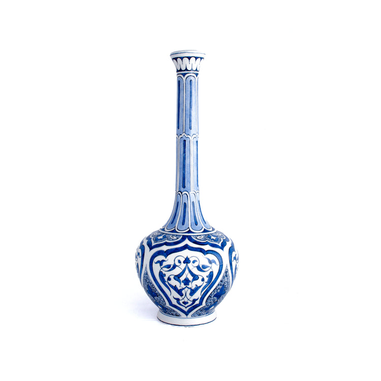 Rumi Patterned Iznik Ceramic Drop Vase