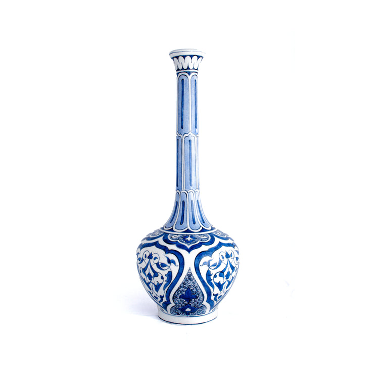 Rumi Patterned Iznik Ceramic Drop Vase