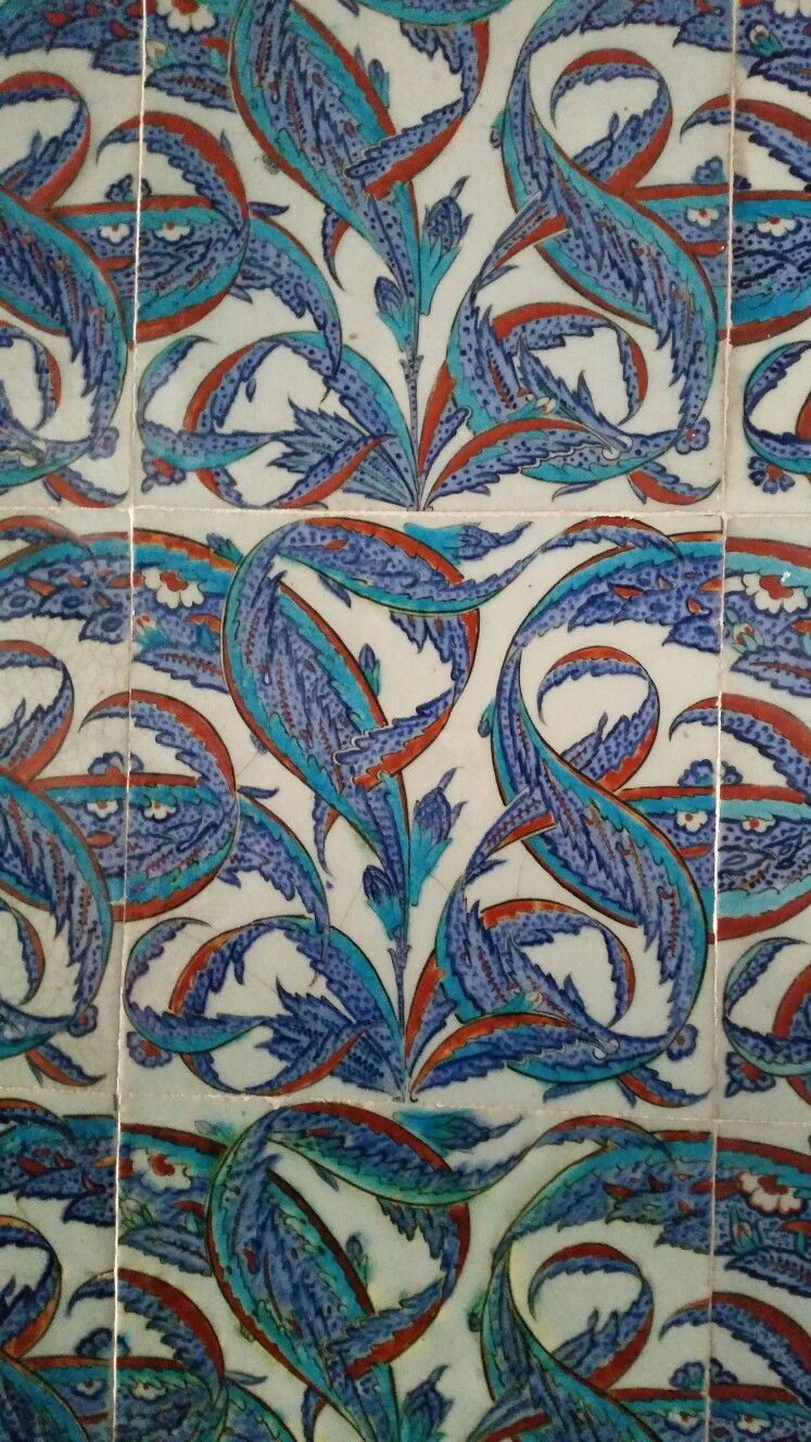 Rüstem Pasha Mosque Leaf Pattern İznik Tile Replica No:6