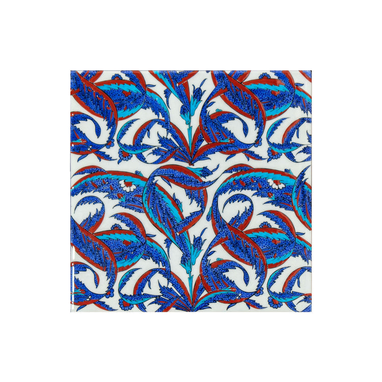 Single Piece Saz Leaf İznik Tile