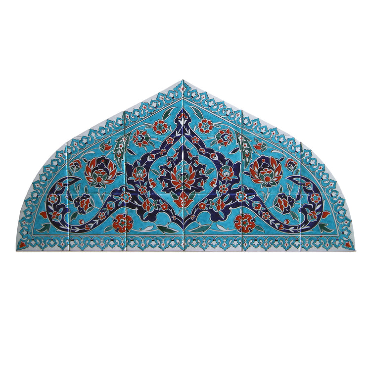Hatayi Pattern Forehead Iznik Tile Panel