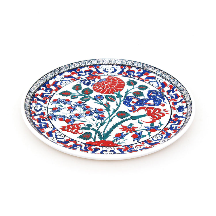 Chinese Cloud and Rose Pattern Iznik China Plate