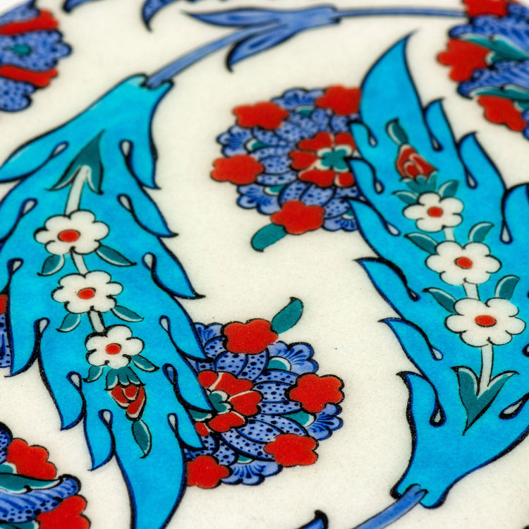 Leaf and Hatay Patterned Iznik Tile