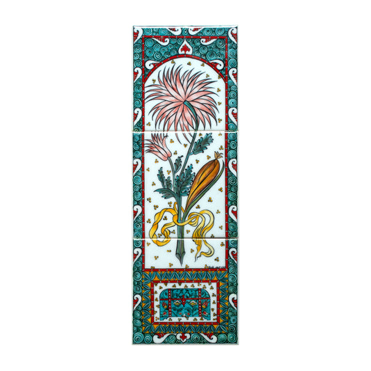 Ali Üsküdar Flower Design İznik Tile Panel No:4