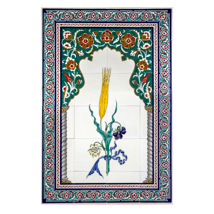 Ali Üsküdar Tulip Design Iznik Tile Panel