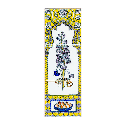 Ali Üsküdar Hyacinth Design İznik Tile Panel No:3