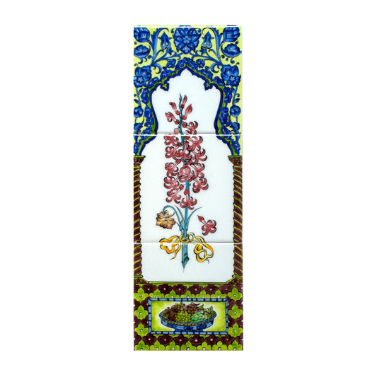 Ali Üsküdar Hyacinth Design İznik Tile Panel No:3