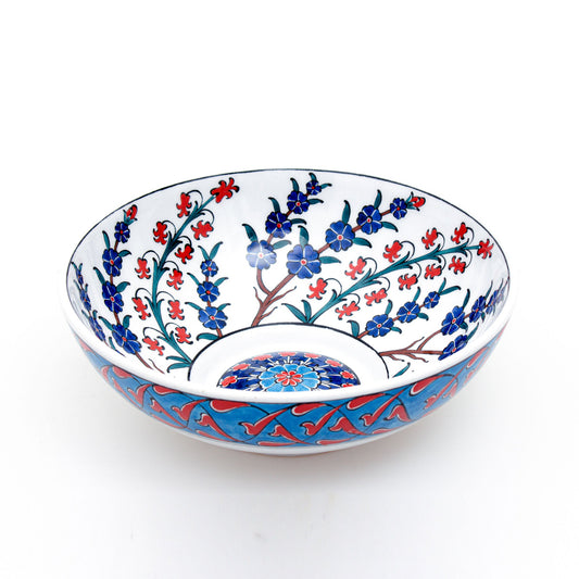 Iznik Tile Bowl with Bahar Branch Motif