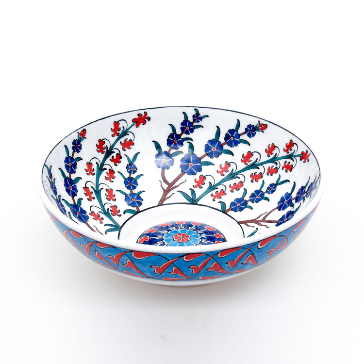 Iznik Tile Bowl with Bahar Branch Motif