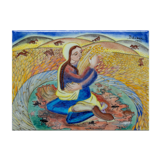 Abundance Mother İznik Tile Panel, Painter İbrahim Balaban