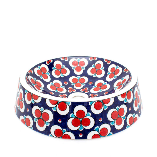 Çintemani Motifli İznik Çini Lavabo