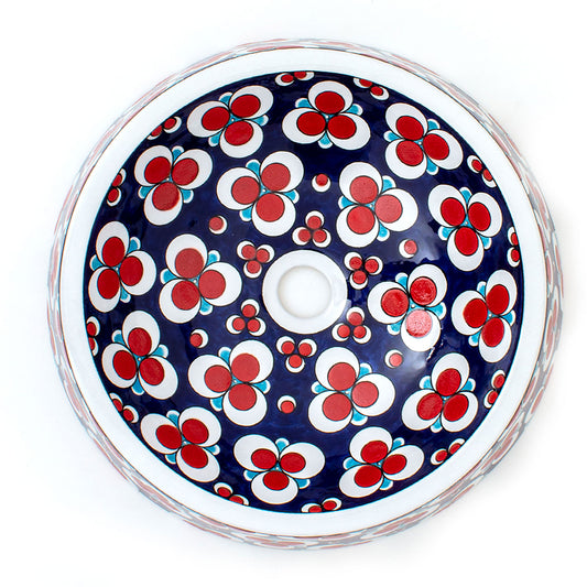 Çintemani Motif Iznik Ceramic Sink