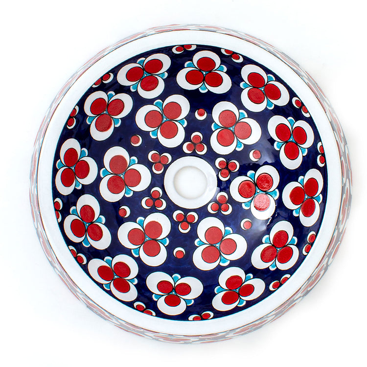 Çintemani Motif Iznik Ceramic Sink