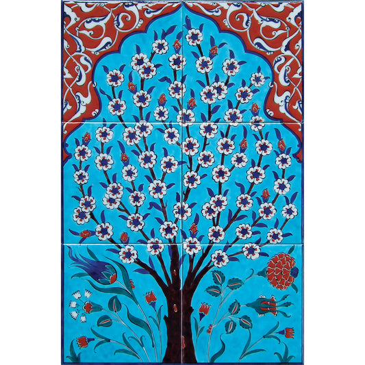 Tree of Life Iznik Tile Panel - 2