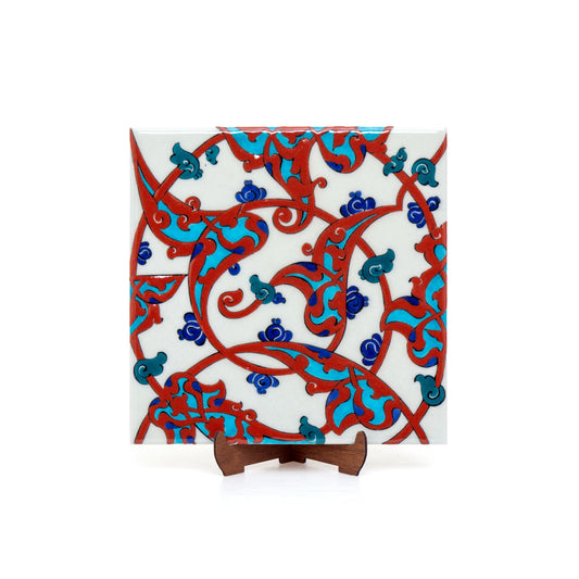 Hurde Rumi Desenli İznik Çini Karo No:1