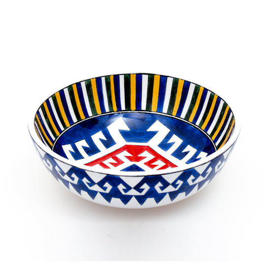 Kilim Motifli İznik Çinisi Kase