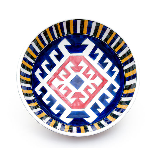 Iznik Tile Bowl with Kilim Motif