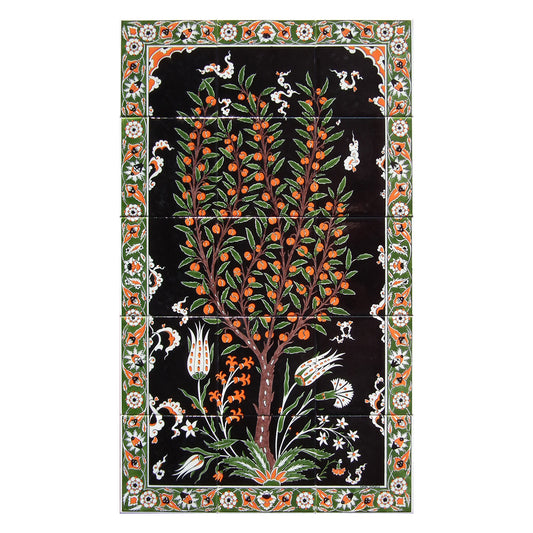 Elma Tree Motif Iznik Tile Panel