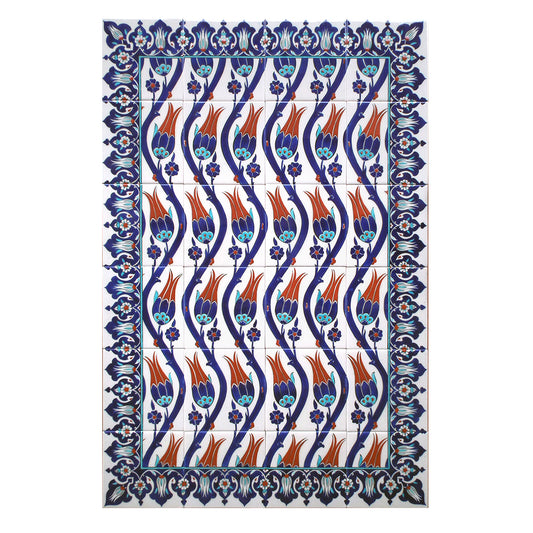 Lale Patterned Iznik Tile Panel