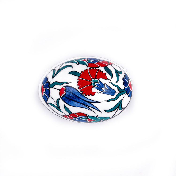 Tulip and Carnation Iznik Tile Jewelry Box