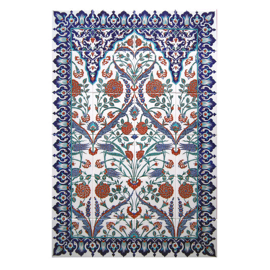 Naturalist Iznik Tile Panel with Tulips and Carnations
