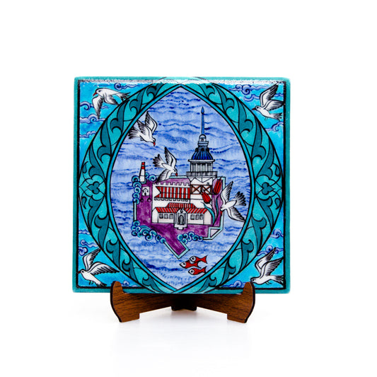 Maiden's Tower Patterned Iznik Tile