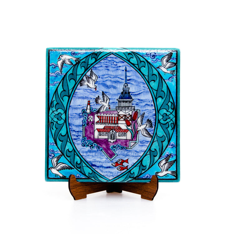 Maiden's Tower Patterned Iznik Tile