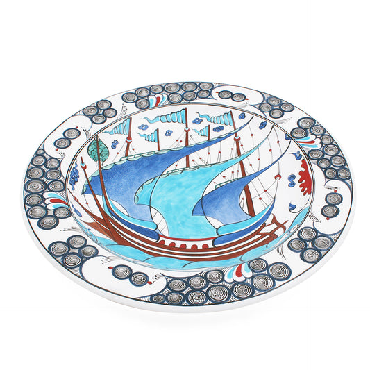 Benaki Museum Orhaniye Galleon İznik Tile Plate