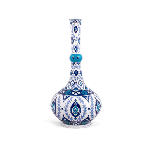 Victoria and Albert Museum Rum and Flower Motif Iznik Tile Vase Replica