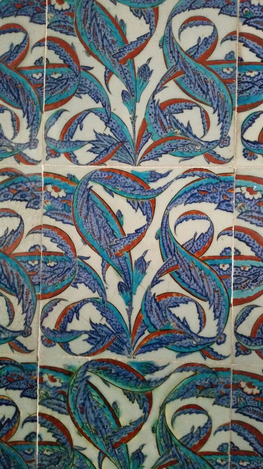 Rüstem Pasha Mosque Leaf Pattern İznik Tile Replica No:6