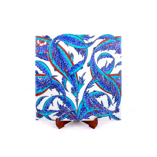 Rüstem Pasha Mosque Leaf Pattern İznik Tile Replica No:6