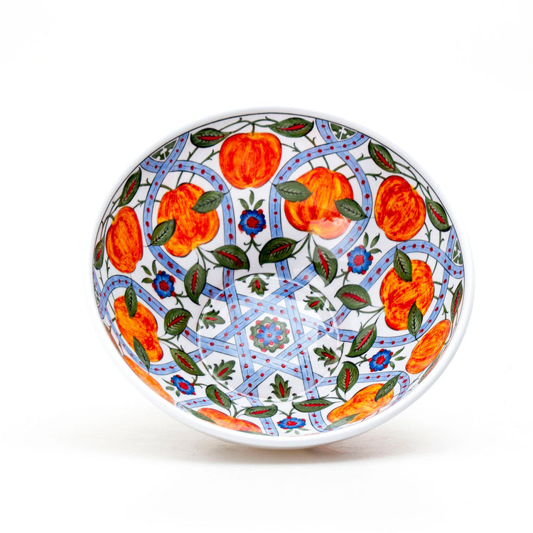 Peach Patterned Iznik Tile Bowl