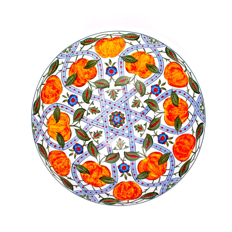 Peach Patterned Iznik Tile Bowl