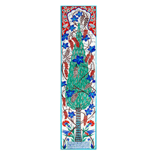 Selvi Tree and Grape Iznik Tile Panel