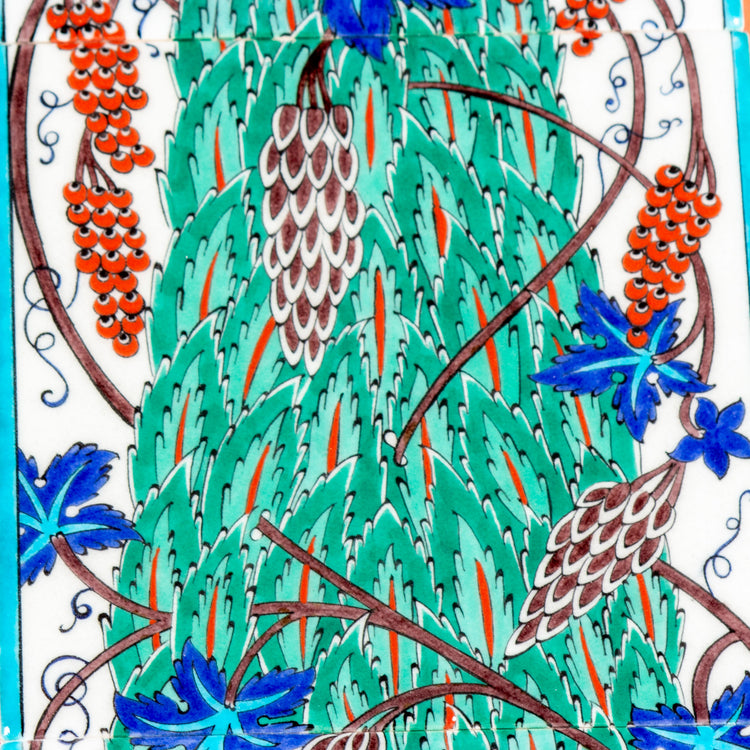 Selvi Tree and Grape Iznik Tile Panel