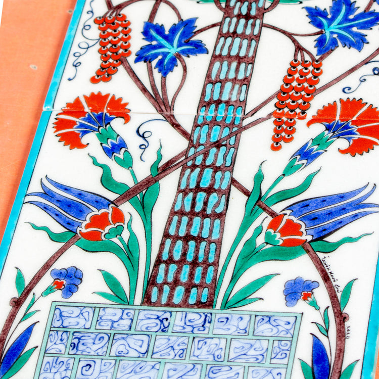 Selvi Tree and Grape Iznik Tile Panel