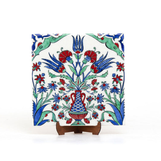 Three Tulip Patterned Iznik Tile