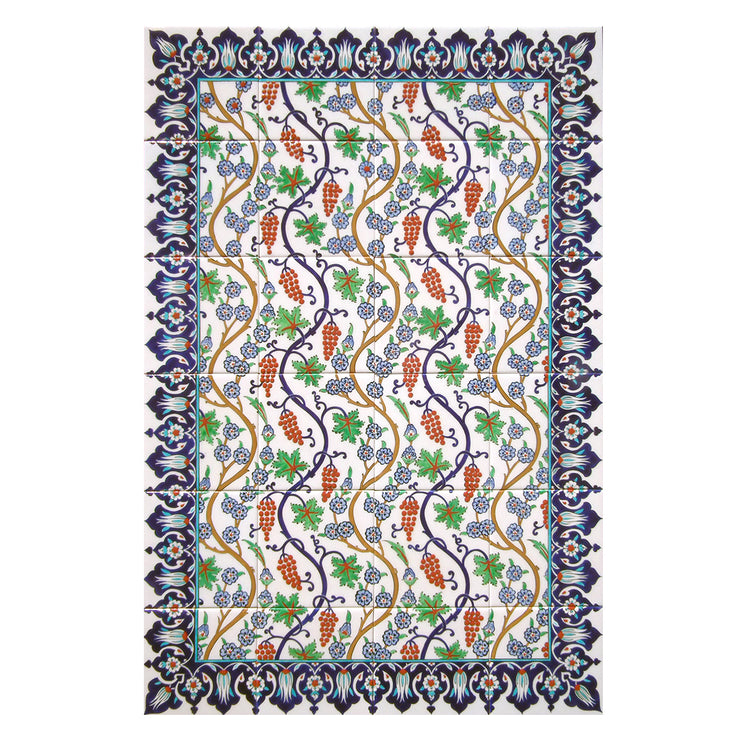 Grape Motif Iznik Tile Panel
