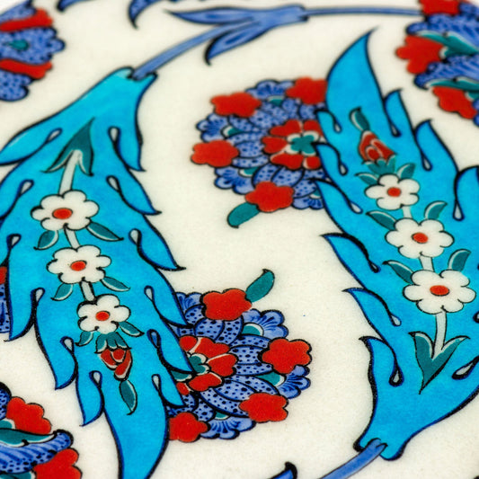 Leaf and Hatay Patterned Iznik Tile