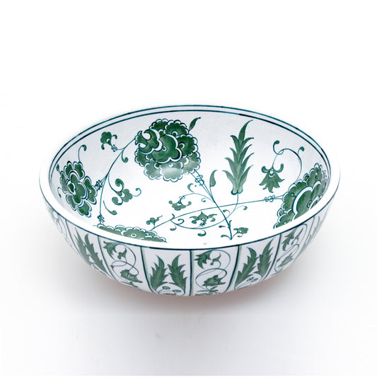 Green Lotus Motif İznik Tile Bowl