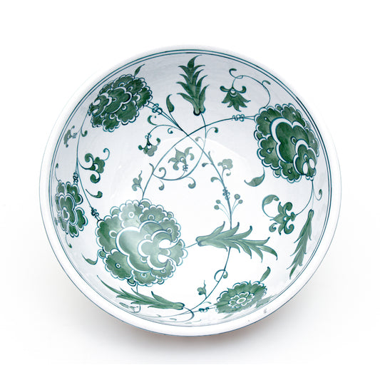 Green Lotus Motif İznik Tile Bowl